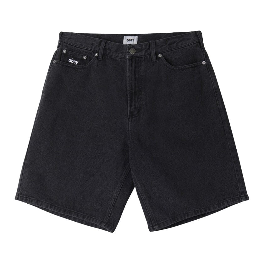 Obey Bigwig Baggy Denim Short Faded Black Shorts Obey 