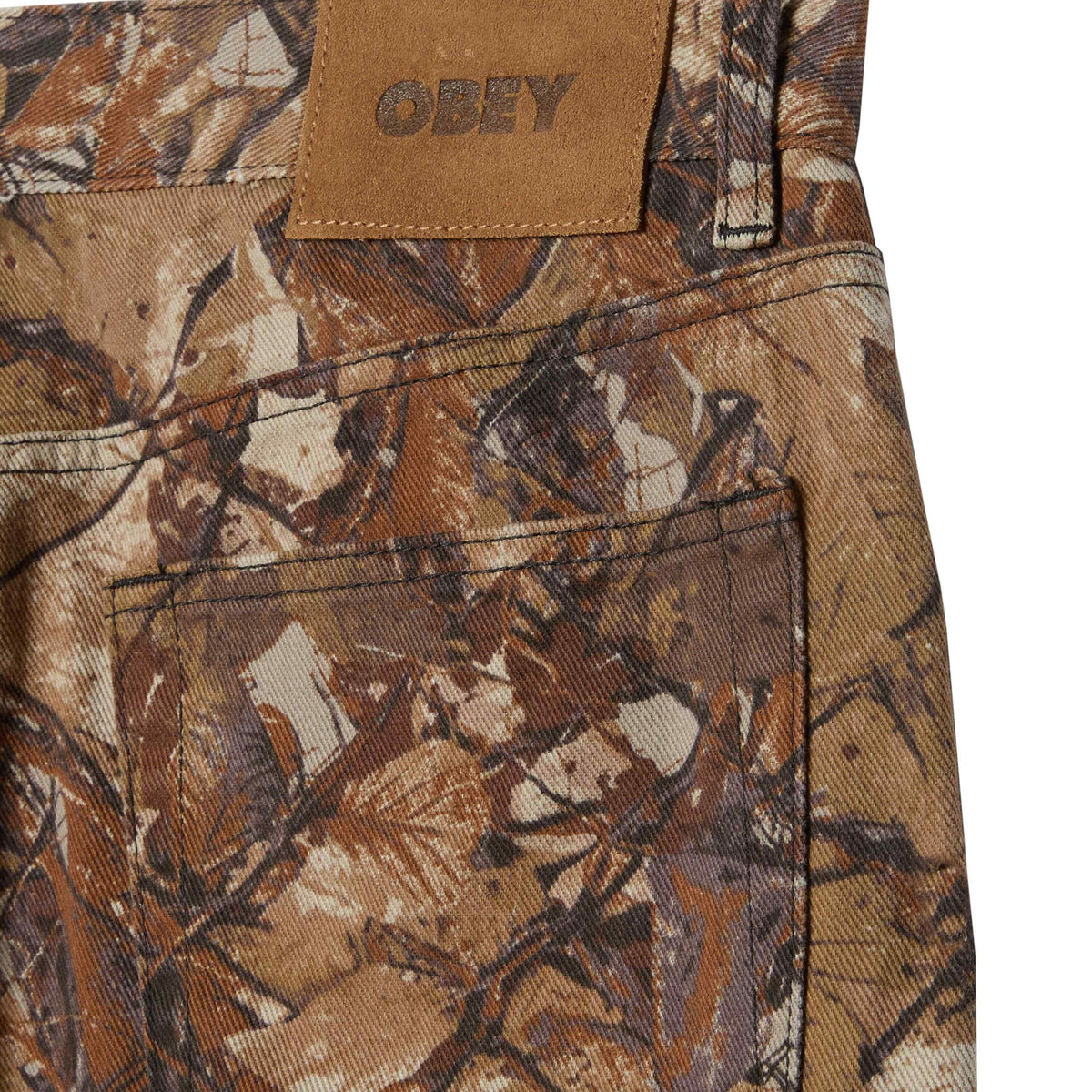 Obey Classic Baggy Denim Fence Camo Multi Pants Obey 