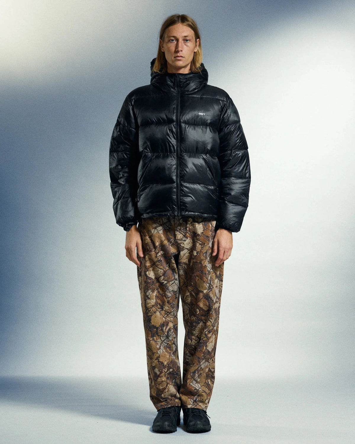 Obey Classic Baggy Denim Fence Camo Multi Pants Obey 