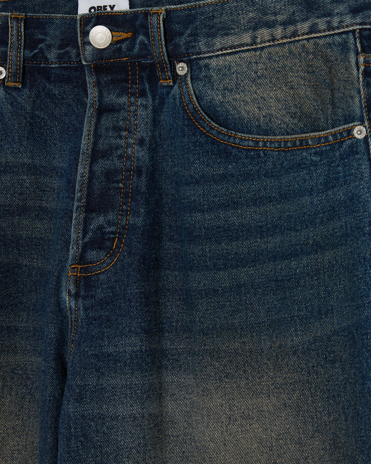 Obey Classic Baggy Denim Oil Stained Indigo pants Obey 