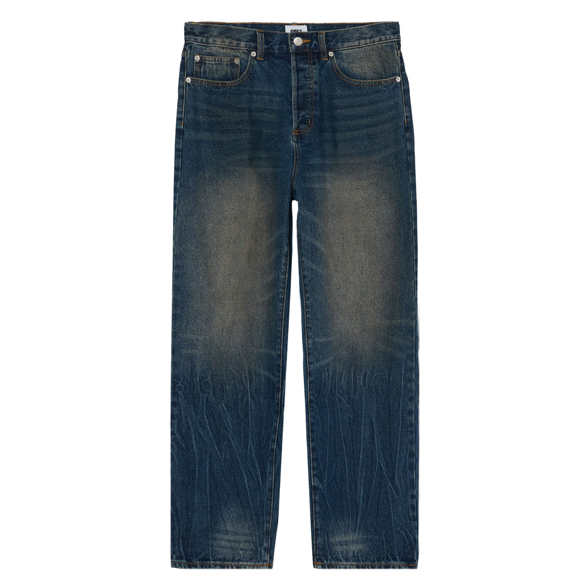 Obey Classic Baggy Denim Oil Stained Indigo pants Obey 