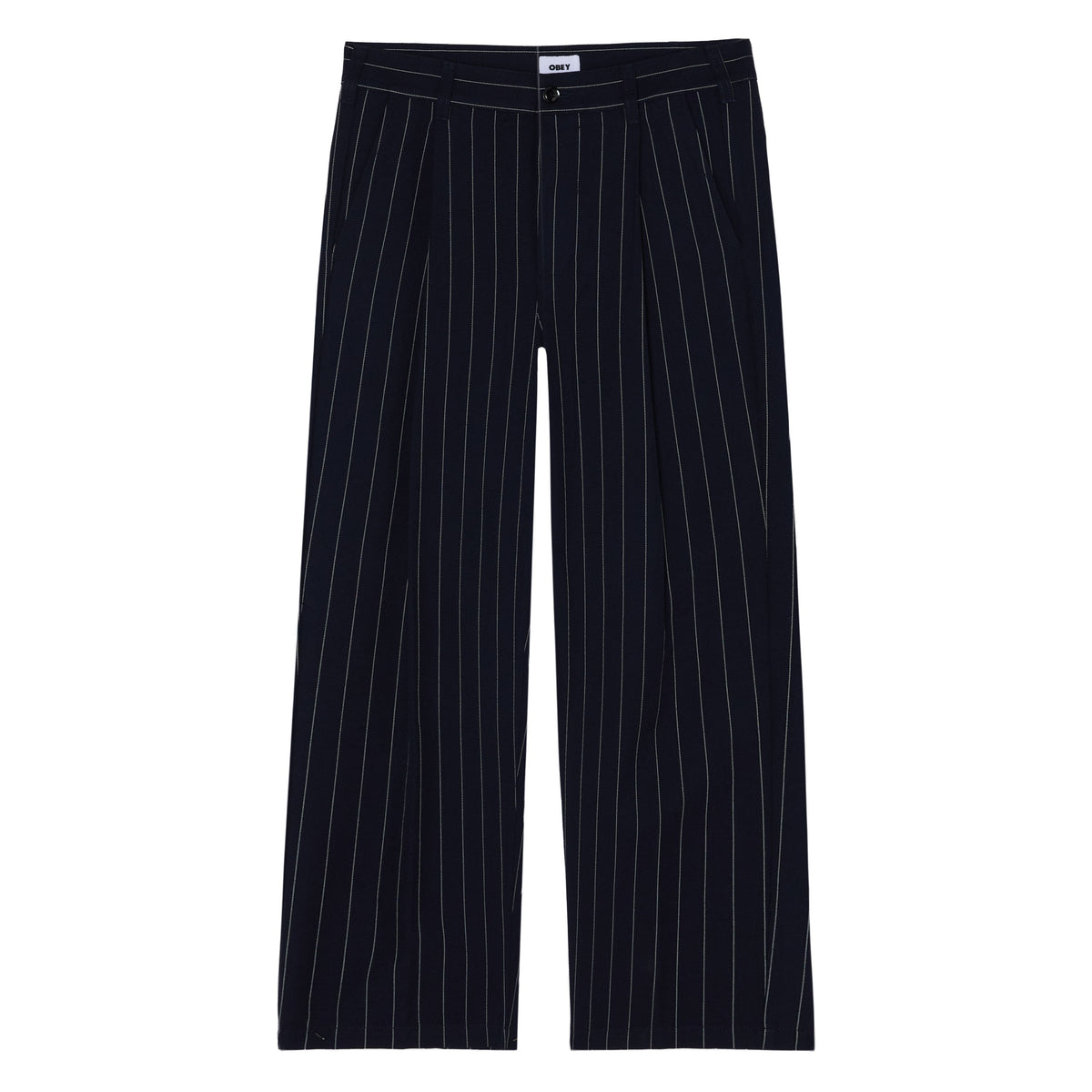 Obey Dean Striple Pleated Pant Navy Pinstripe pants Obey 