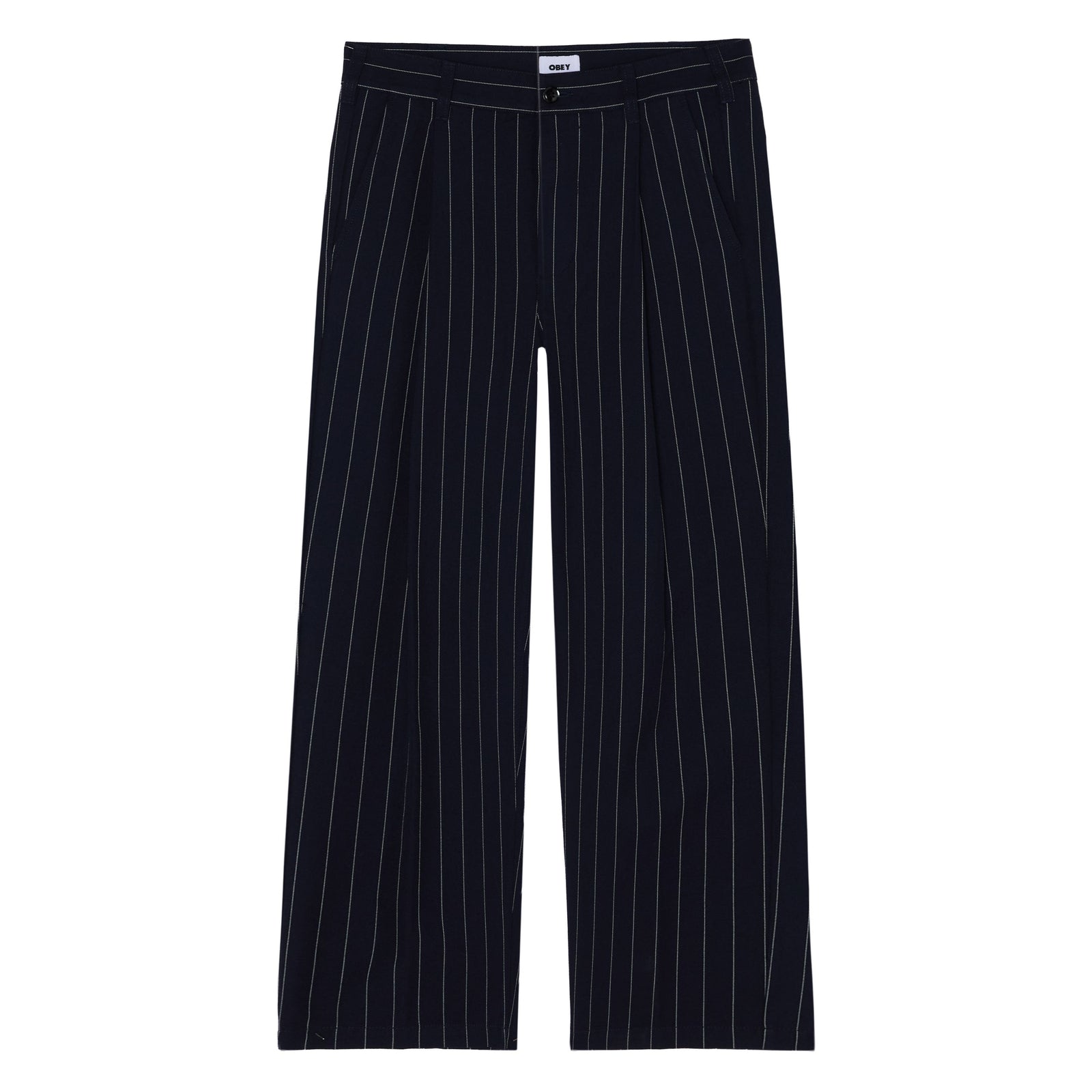 Obey Dean Striple Pleated Pant Navy Pinstripe pants Obey 