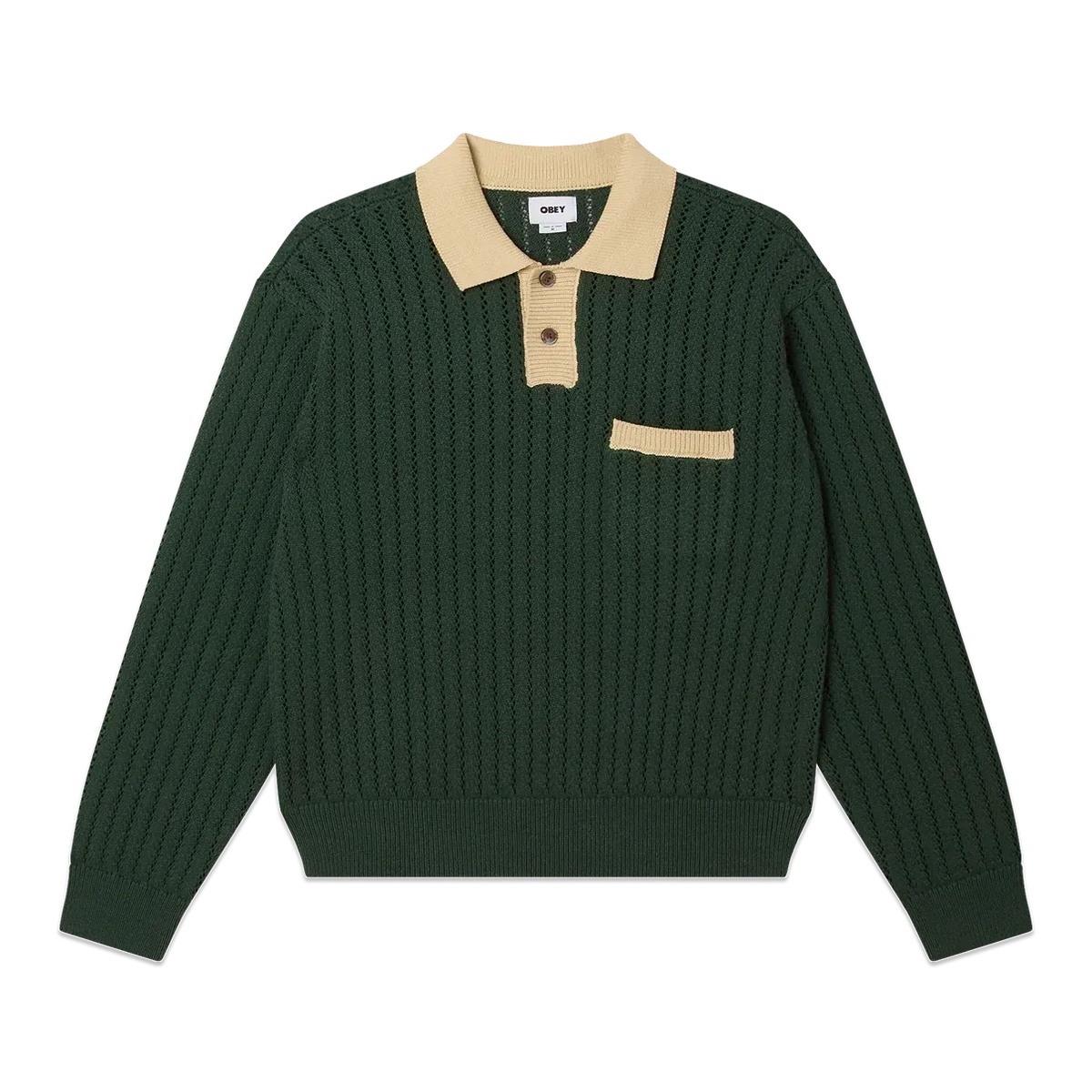 Obey Jasper Polo Sweater Pine Needle/Multi sweaters Obey 