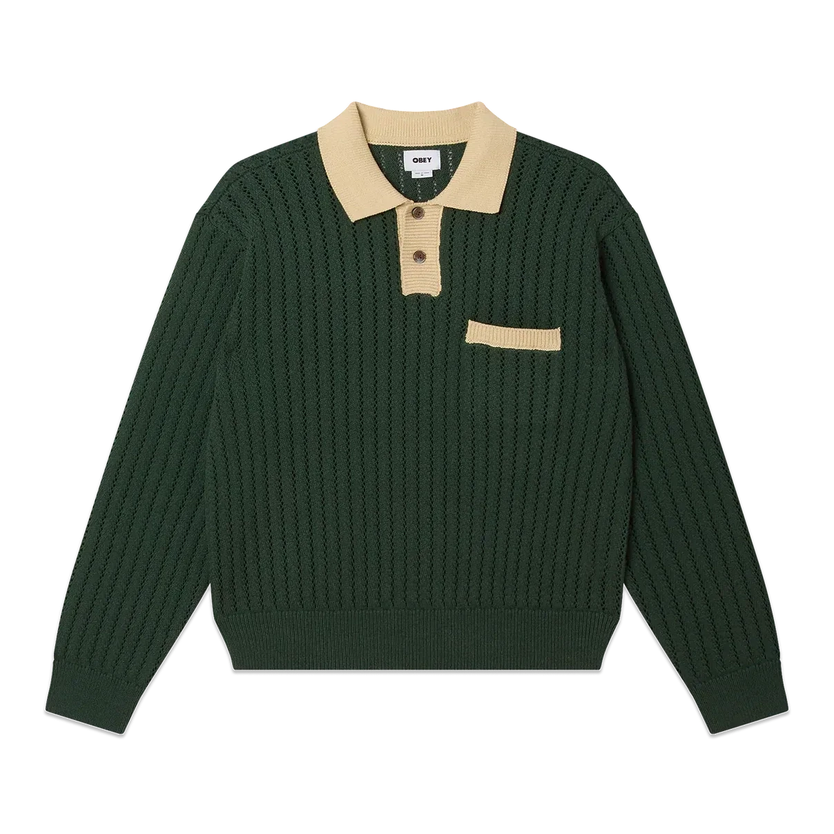 Obey Jasper Polo Sweater Pine Needle/Multi sweaters Obey 