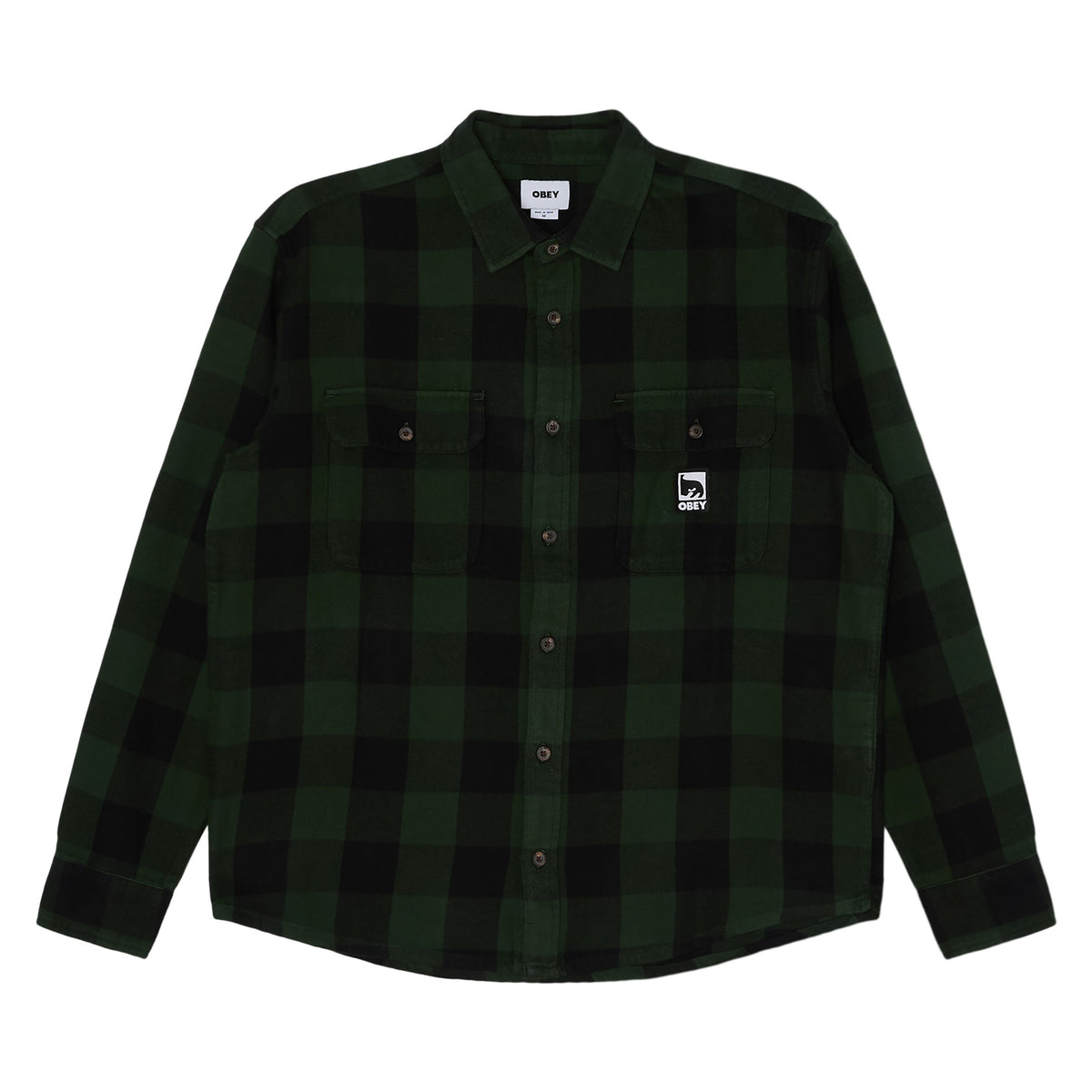 Obey Jones Woven Shirt Kombu Green Multi shirts Obey 