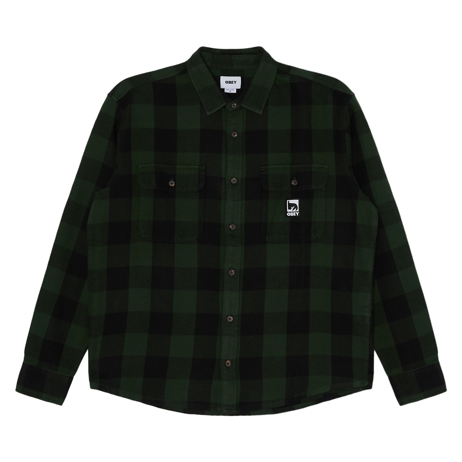 Obey Jones Woven Shirt Kombu Green Multi shirts Obey 