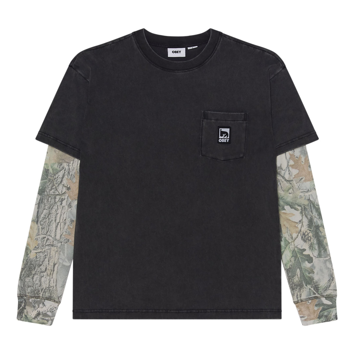Obey Post 2Fer L/S Tee Dusty Black Limo Multi tees Obey 