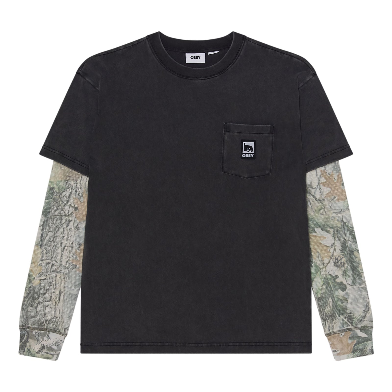 Obey Post 2Fer L/S Tee Dusty Black Limo Multi tees Obey 