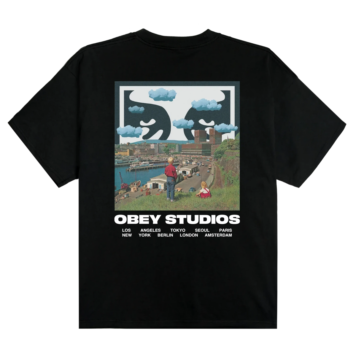 Obey Sky Face Tee Black Tees Obey 
