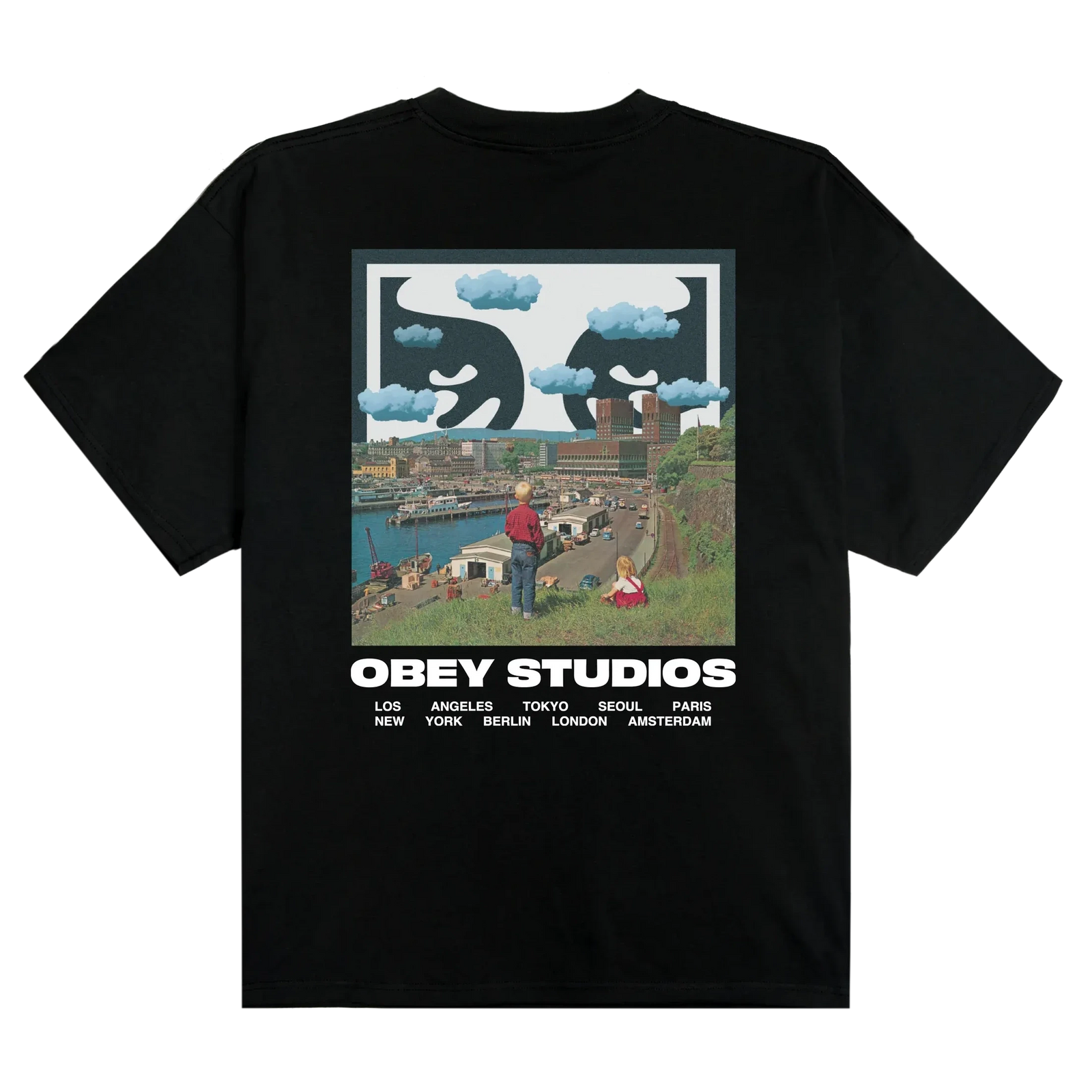 Obey Sky Face Tee Black Tees Obey 