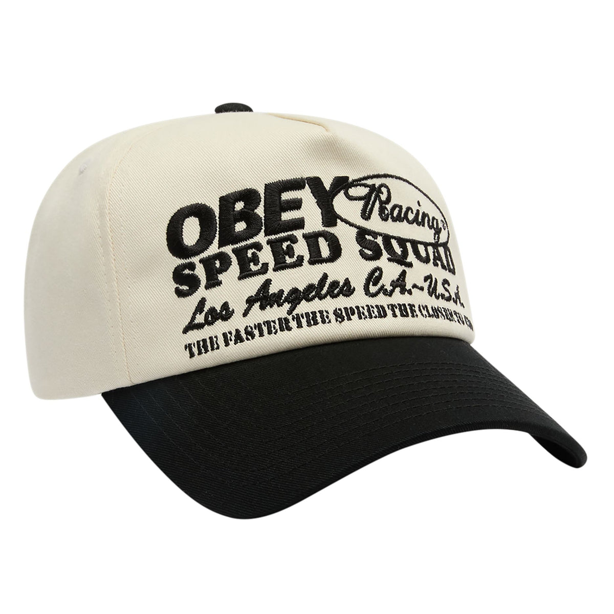 Obey Speed Squad 5 Panel Snapback Hat Black/Multi Hats Obey 