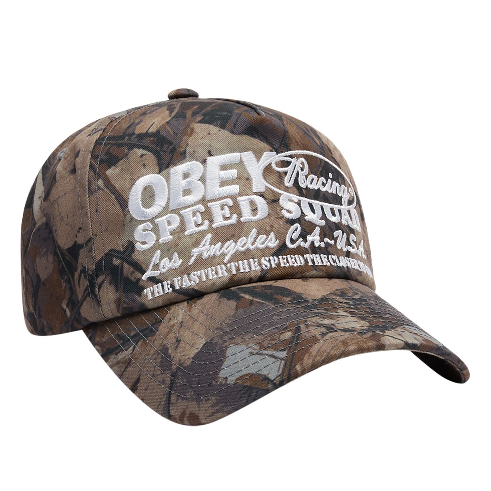 Obey Speed Squad 5 Panel Snapback Hat Fence Camo Hats Obey 