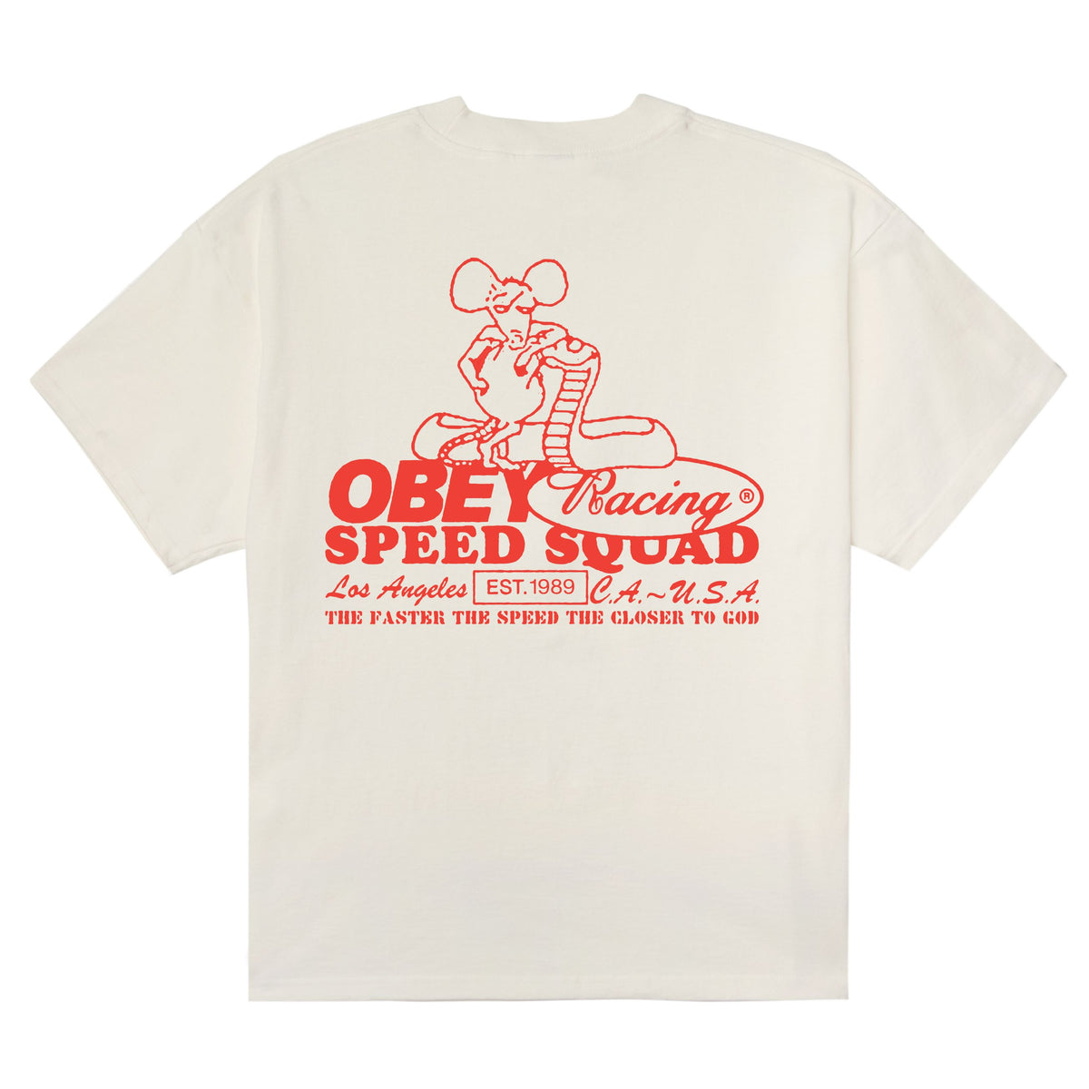 Obey Speed Squad Tee Vintage White Tees Obey 