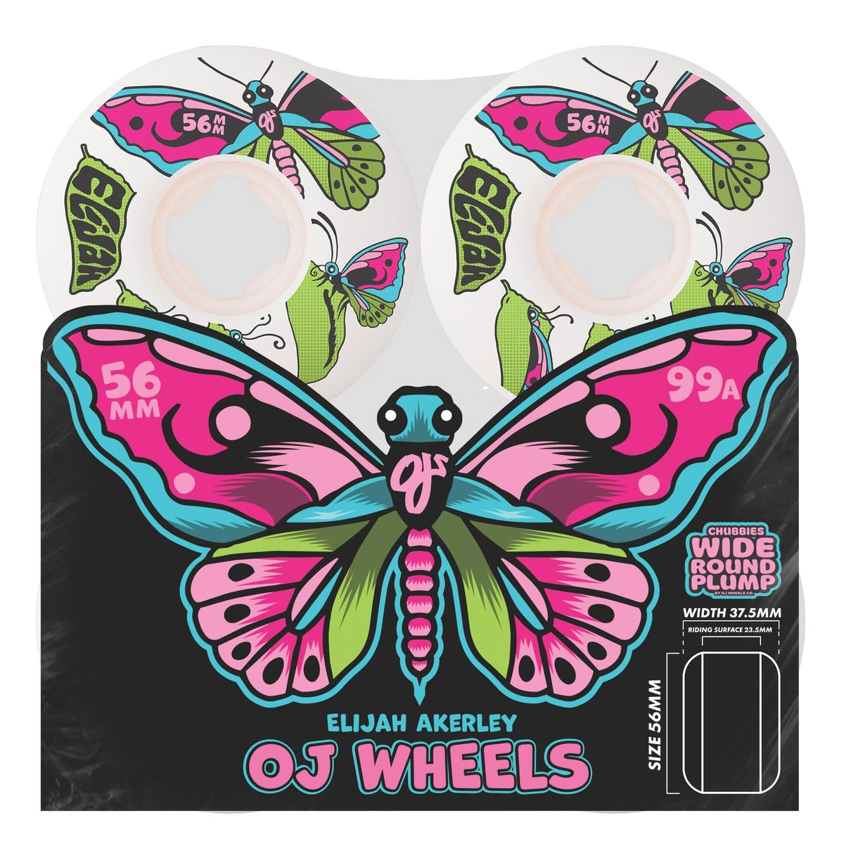 OJ Elijah Akerley Chrysalis Chubbies Wheels 99A 56MM wheels OJ Wheels 