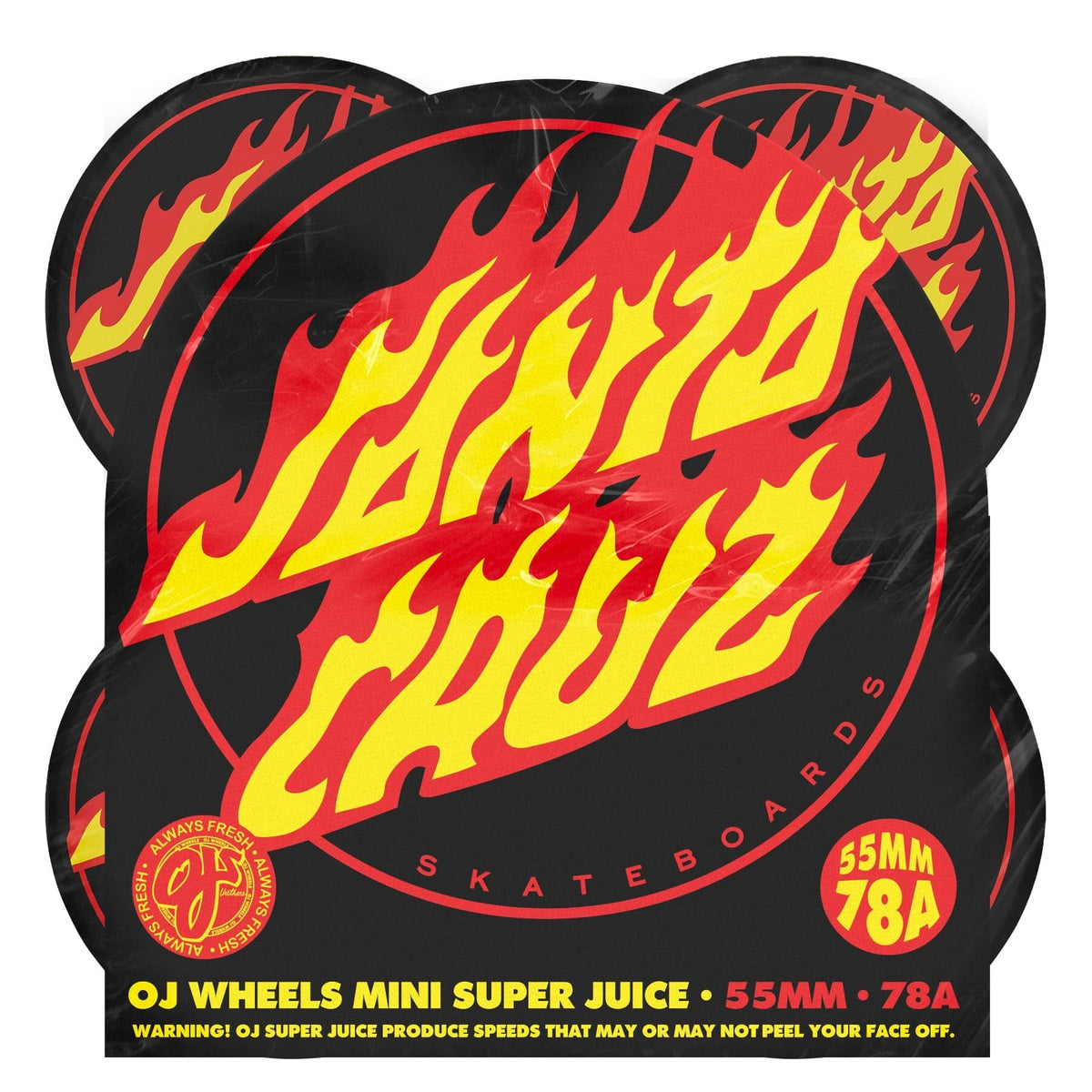 OJ Wheels Mini Super Juice Flame Dot Black 78A 55MM wheels OJ Wheels 