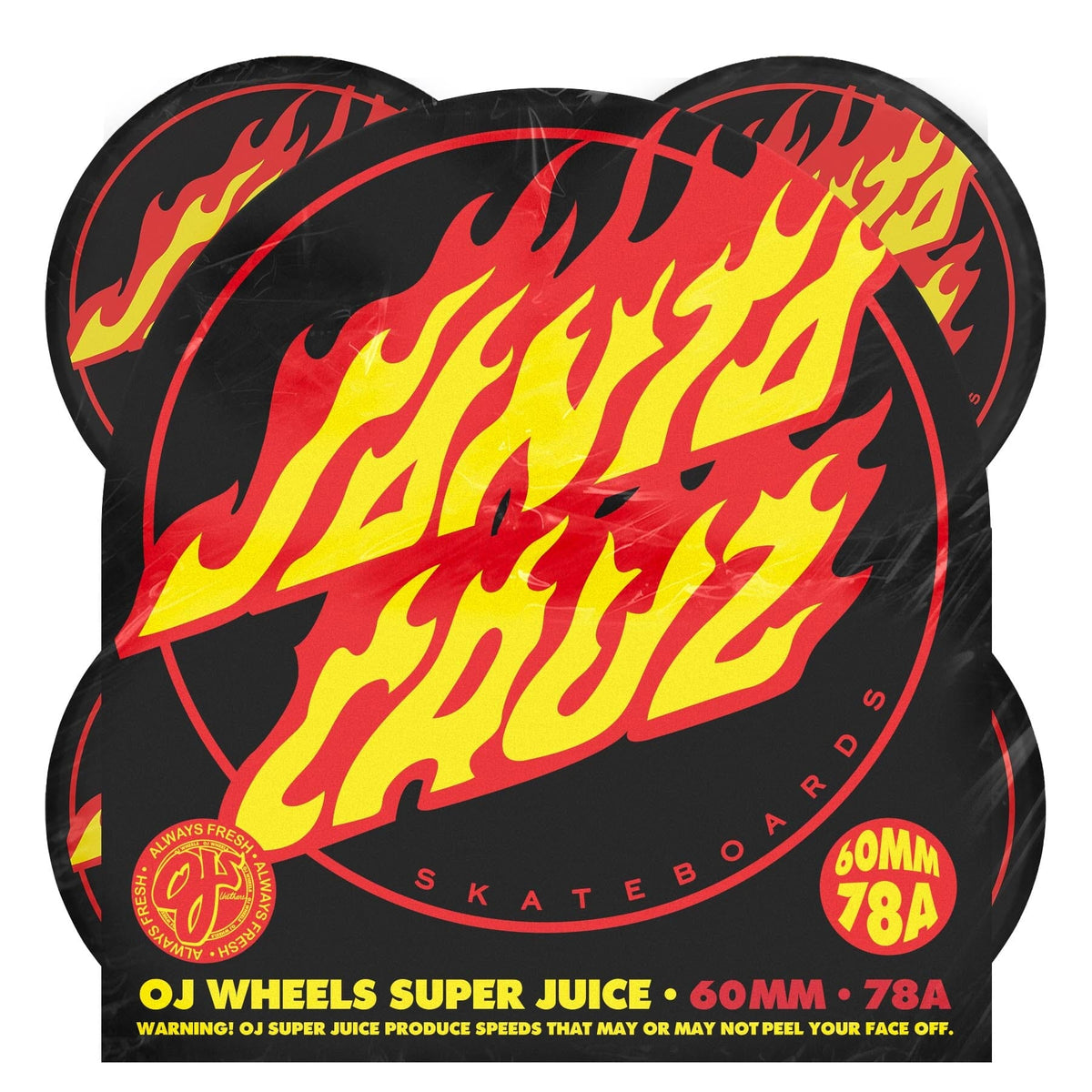 OJ Wheels Super Juice Flame Dot Wheels Black 78A 60MM wheels OJ Wheels 