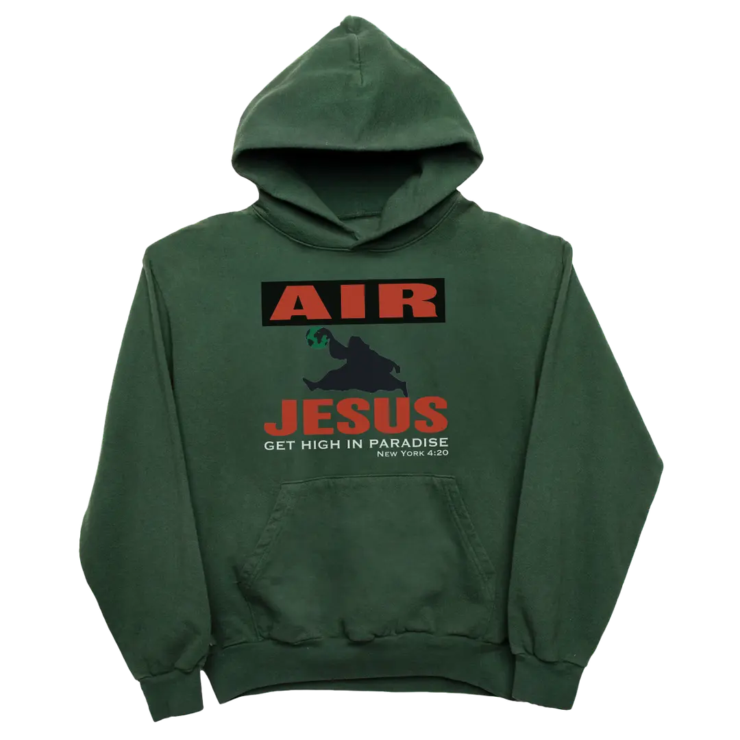 Paradise NYC Air Jesus Hoodie Green hoodies Paradise NYC 