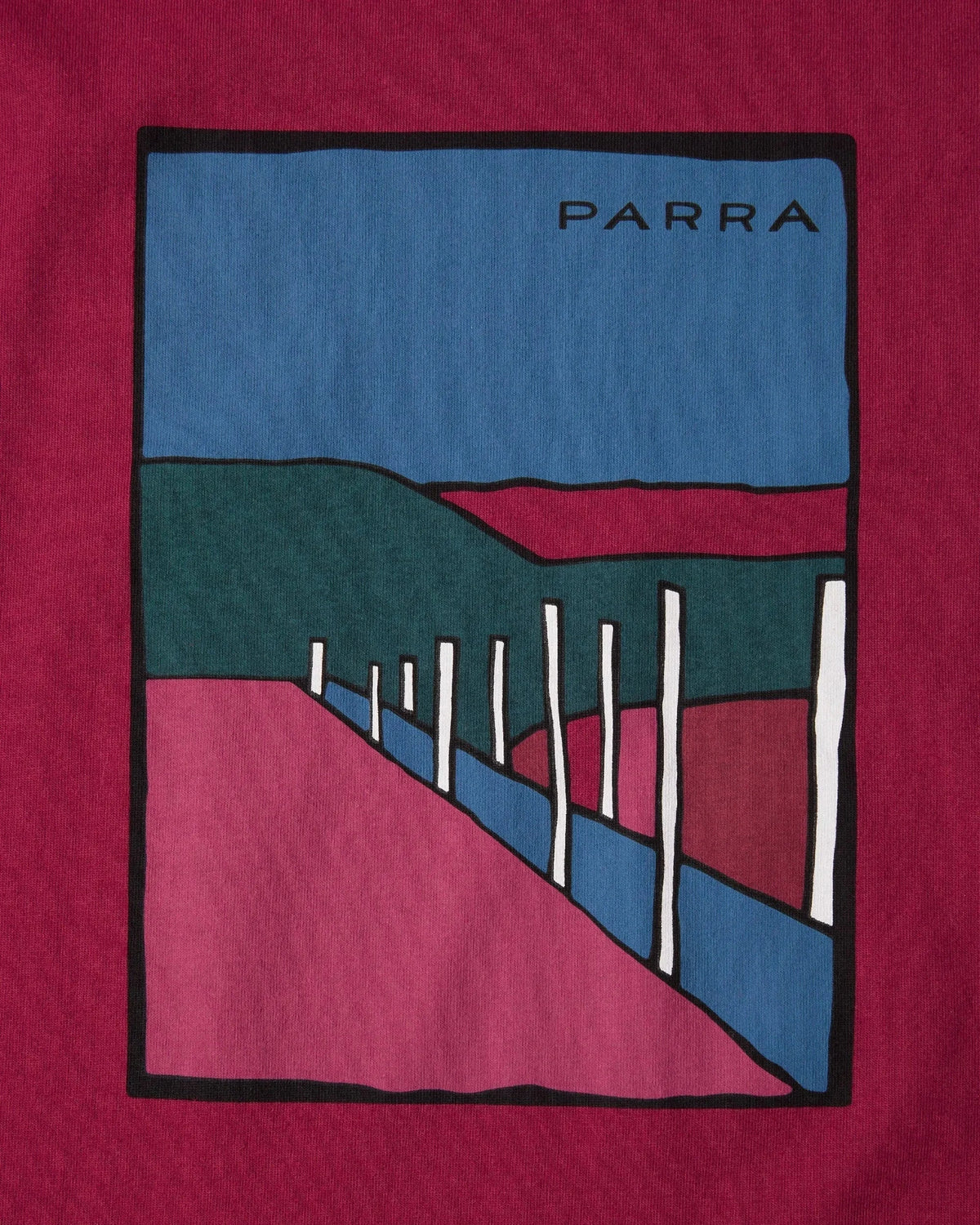 Parra Beach Parking Tee Raspberry Tees Parra 