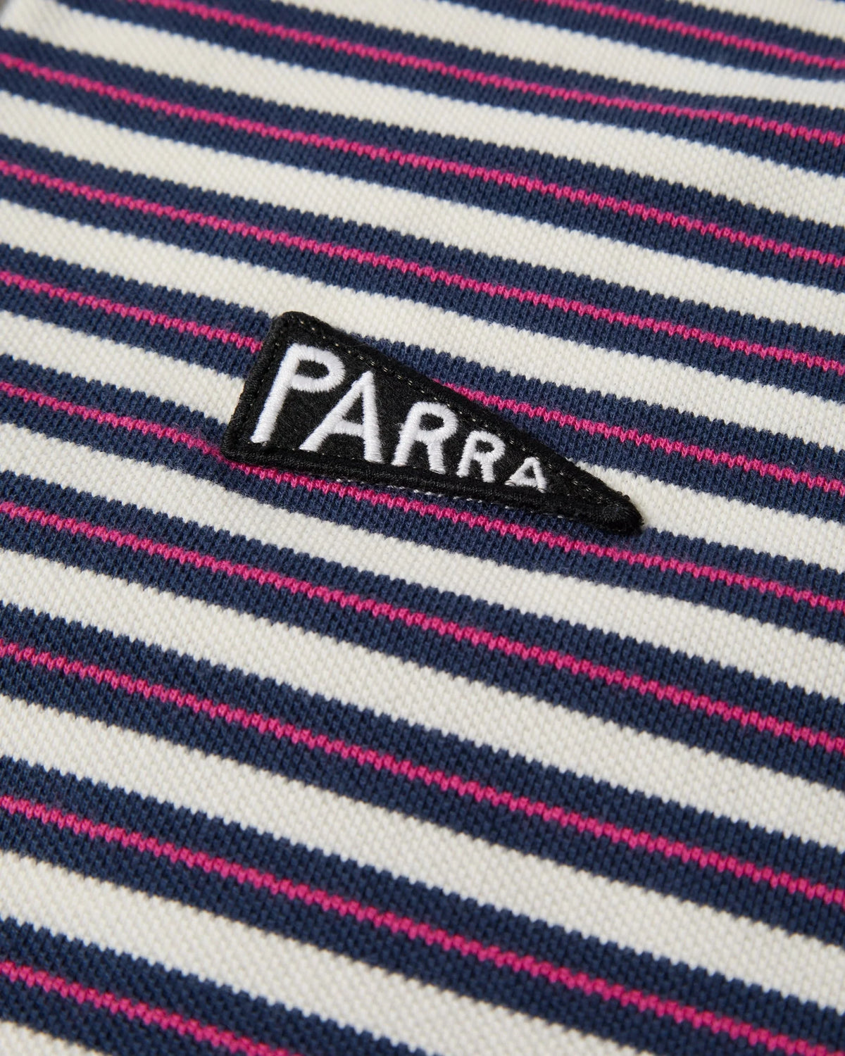 Parra Flag Striper Polo Shirt Purple Pink shirts Parra 