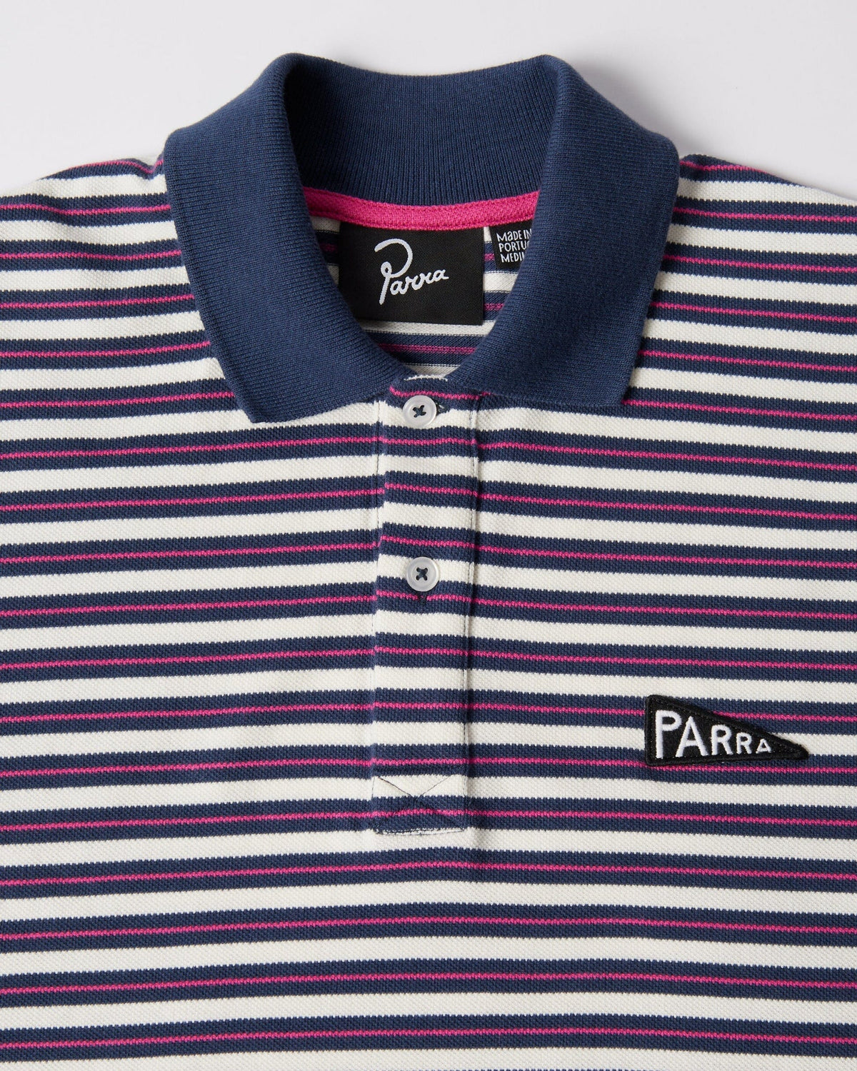 Parra Flag Striper Polo Shirt Purple Pink shirts Parra 