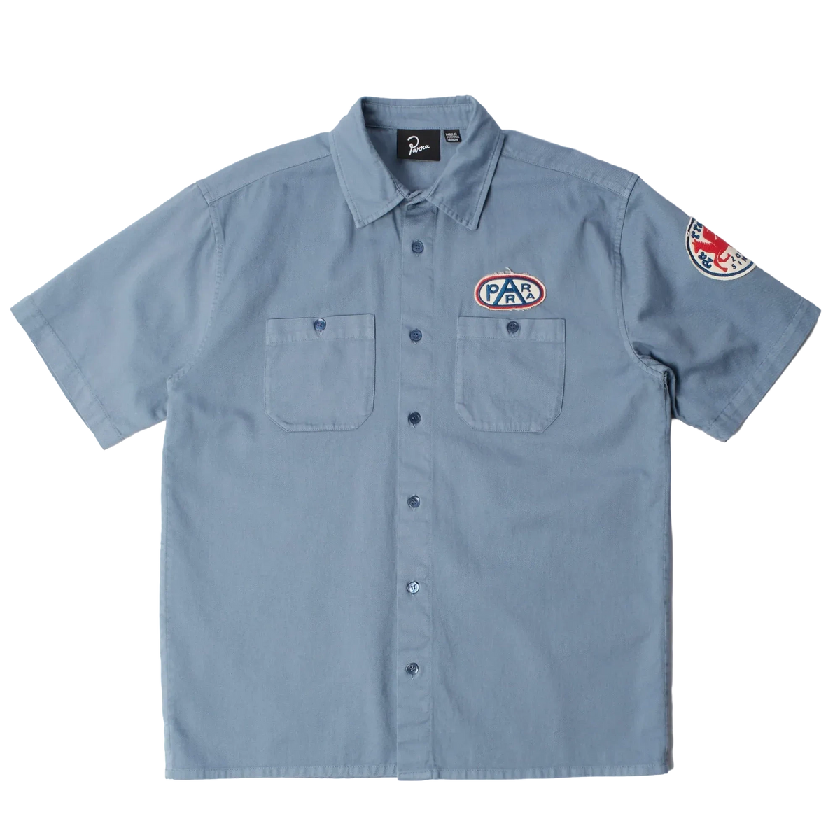 Parra Gas Station Short Sleeve Shirt Blue shirts Parra 