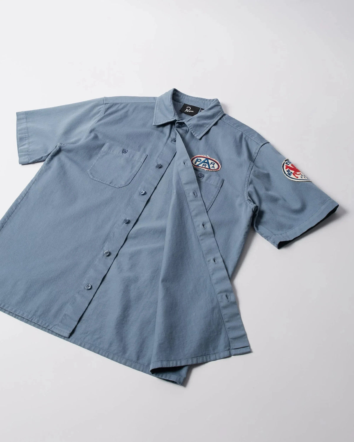 Parra Gas Station Short Sleeve Shirt Blue shirts Parra 