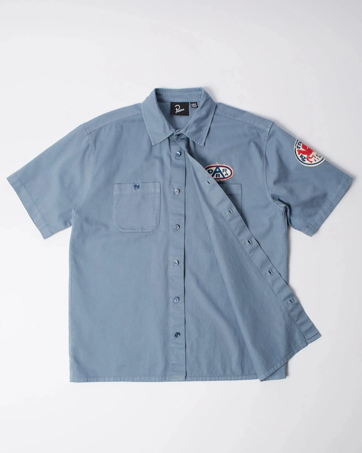 Parra Gas Station Short Sleeve Shirt Blue shirts Parra 
