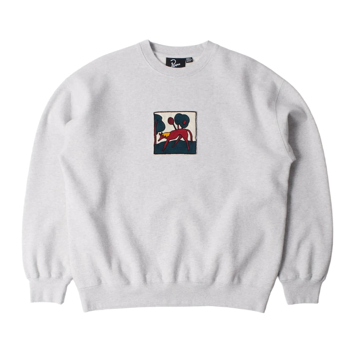Parra Long Lost Leg Crew Neck Sweatshirt Heather Grey crewnecks Parra 