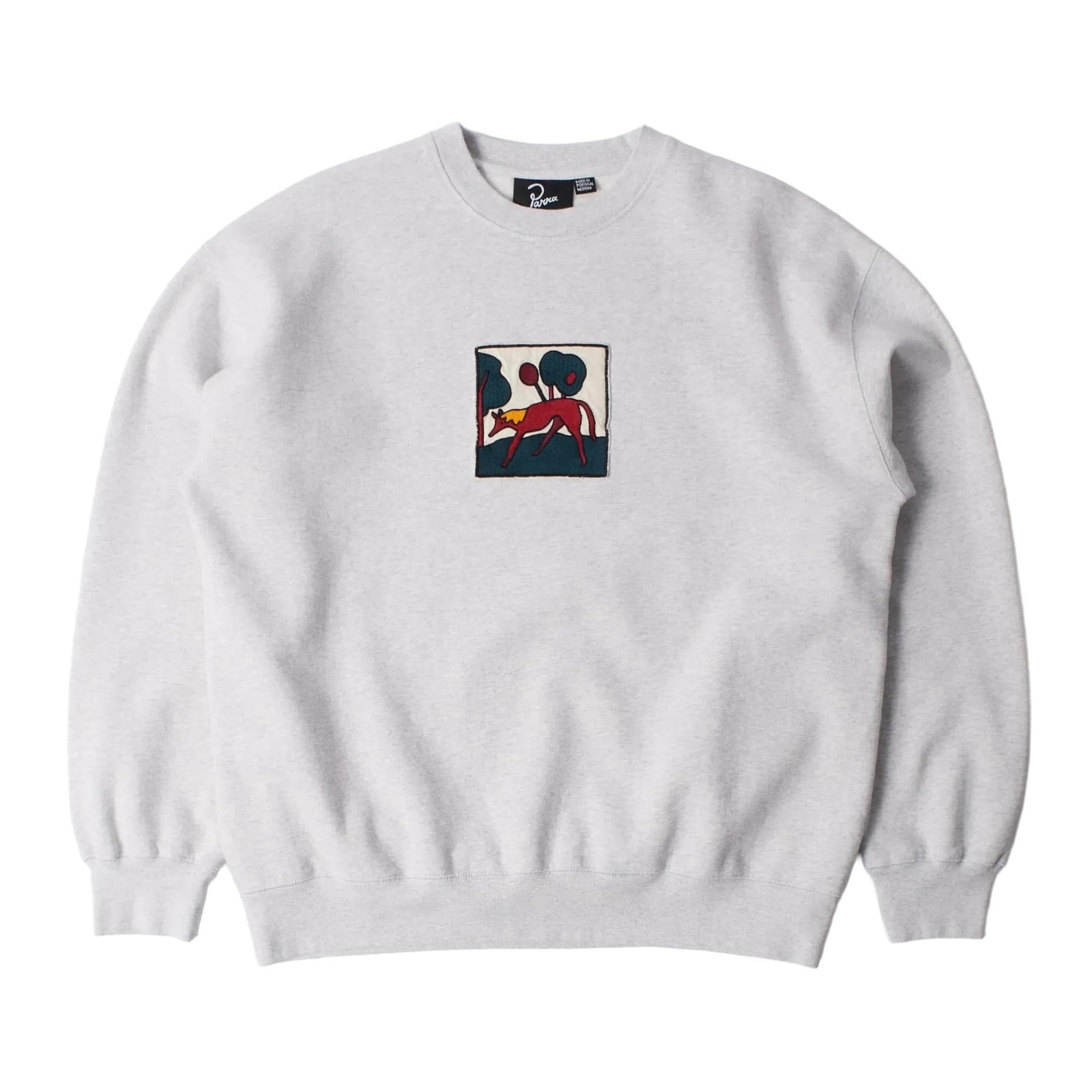 Parra Long Lost Leg Crew Neck Sweatshirt Heather Grey crewnecks Parra 