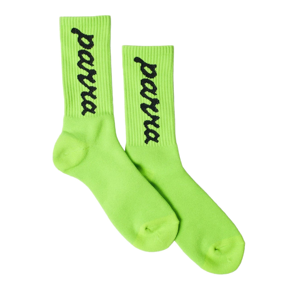 Parra Lowercase Script Logo Crew Socks Acid Green socks Parra 