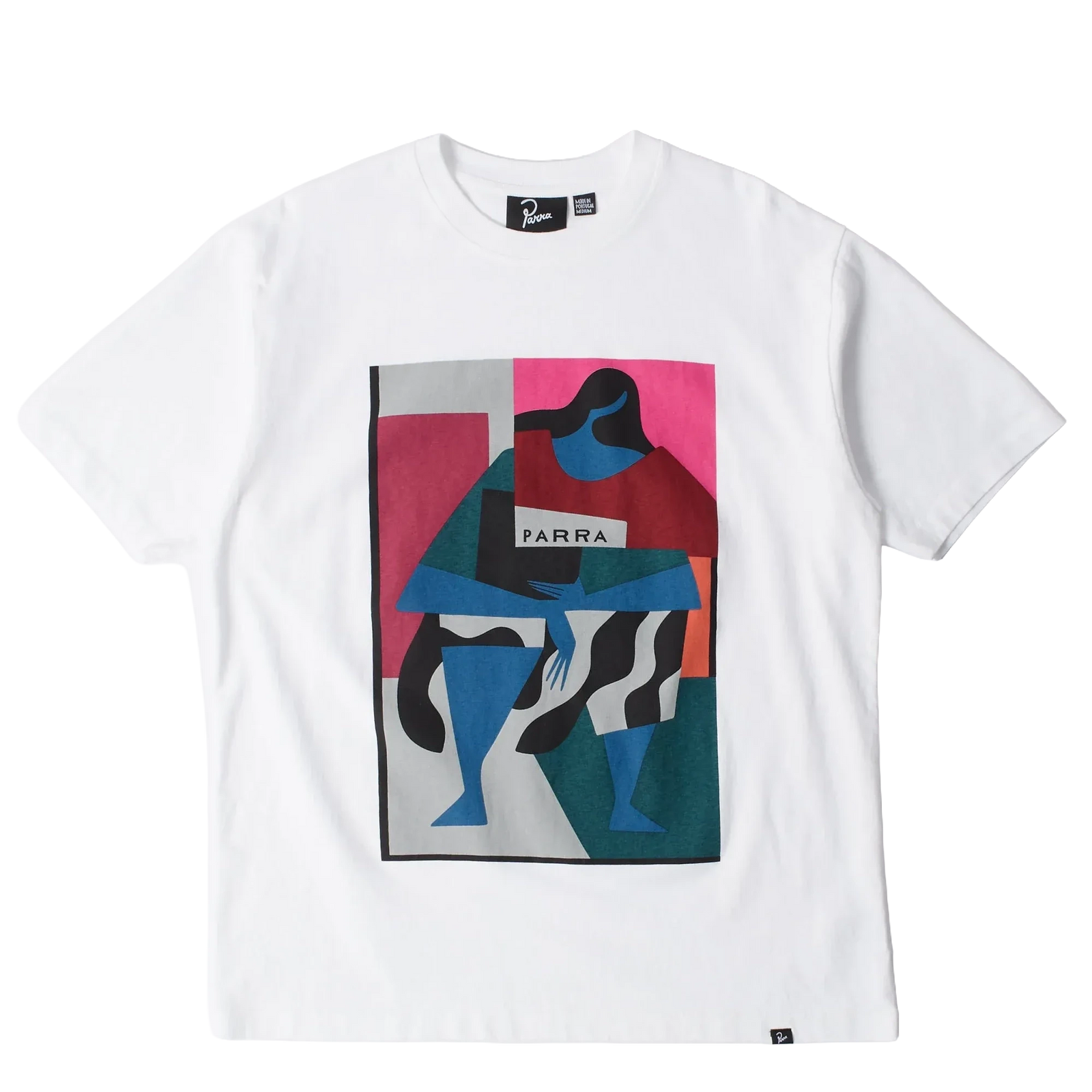 Parra Reading the Square Tee White Tees Parra 