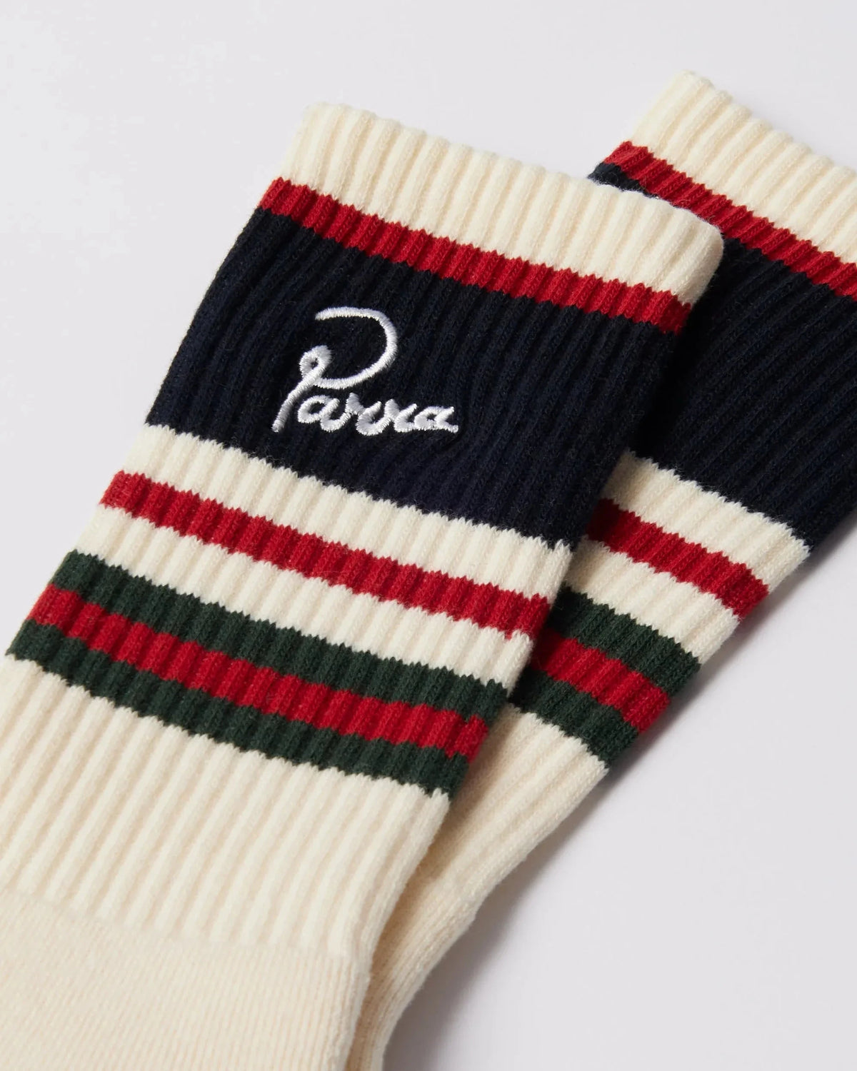 Parra Signature Striped Crew Socks F26 White socks Parra 