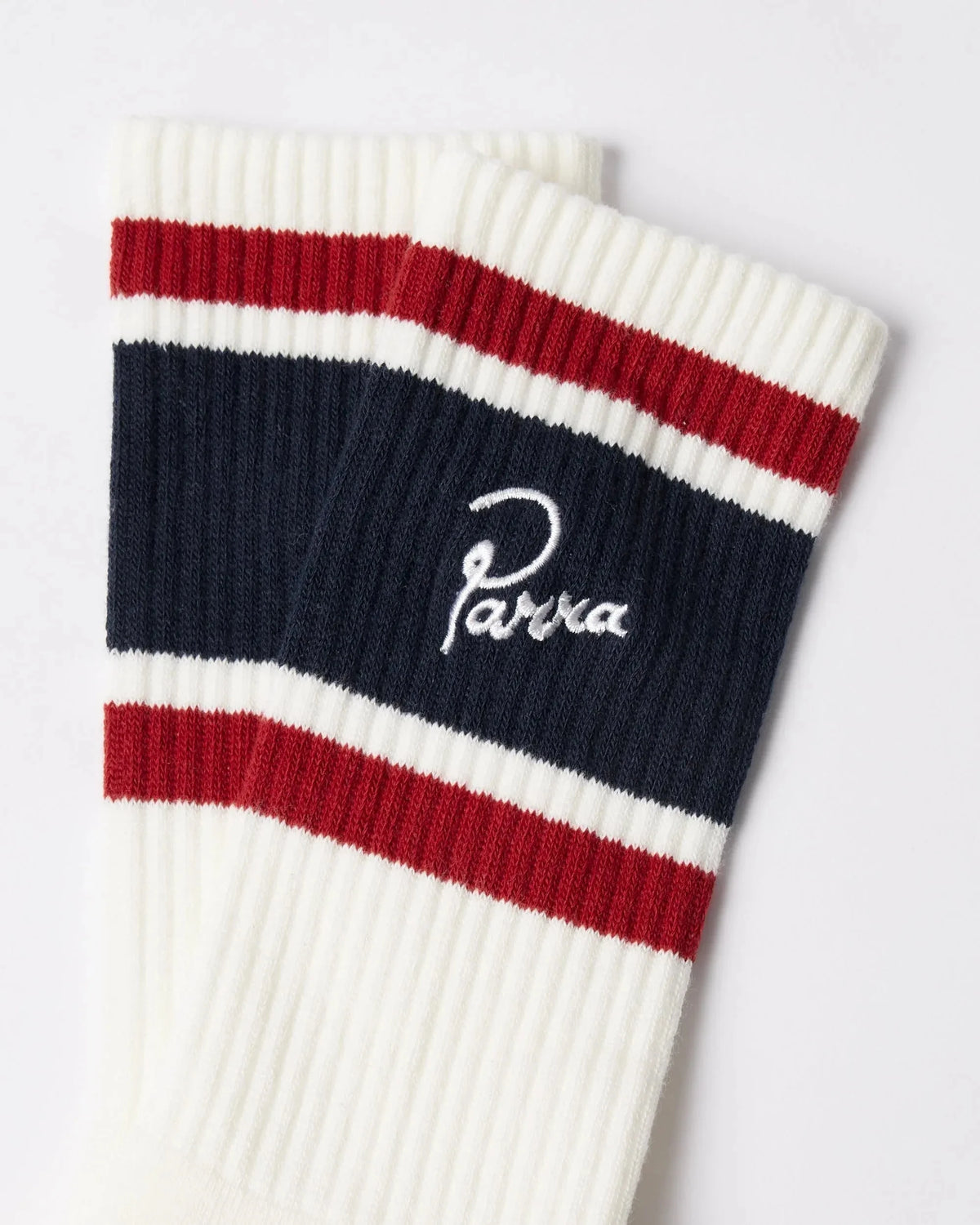 Parra Signature Striped Crew Socks SS2026 White Socks Parra 