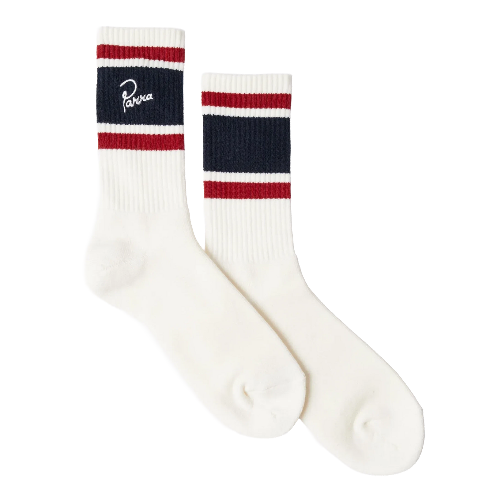 Parra Signature Striped Crew Socks SS2026 White Socks Parra 
