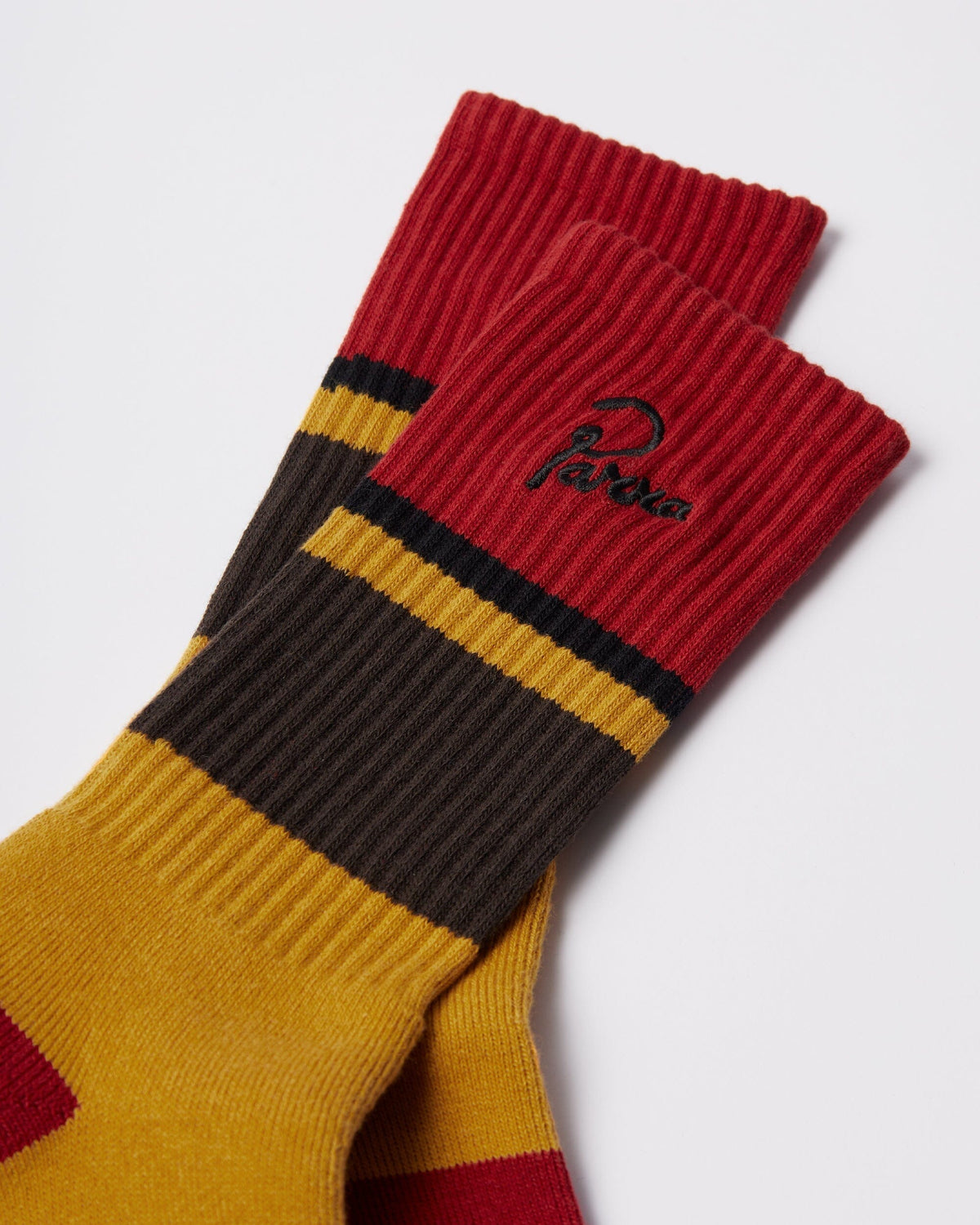 Parra Signature Striped Crew Socks W26 Dark Red socks Parra 