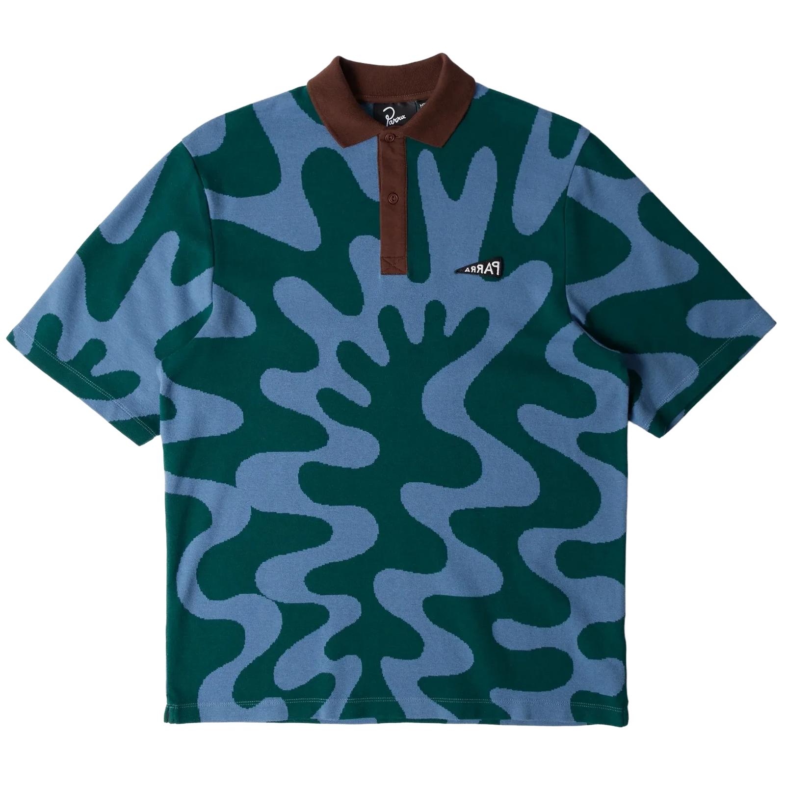 Parra Splashed Polo Shirt Pine Green shirts Parra 