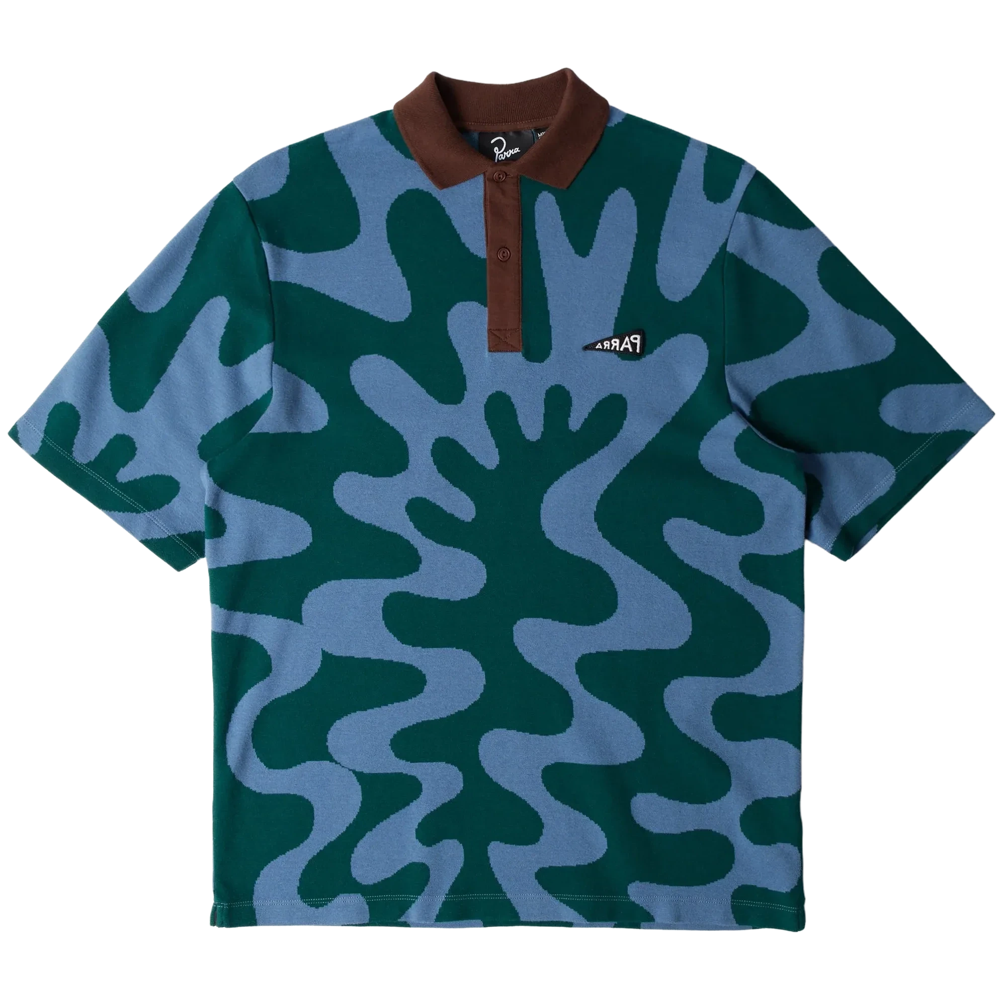 Parra Splashed Polo Shirt Pine Green shirts Parra 