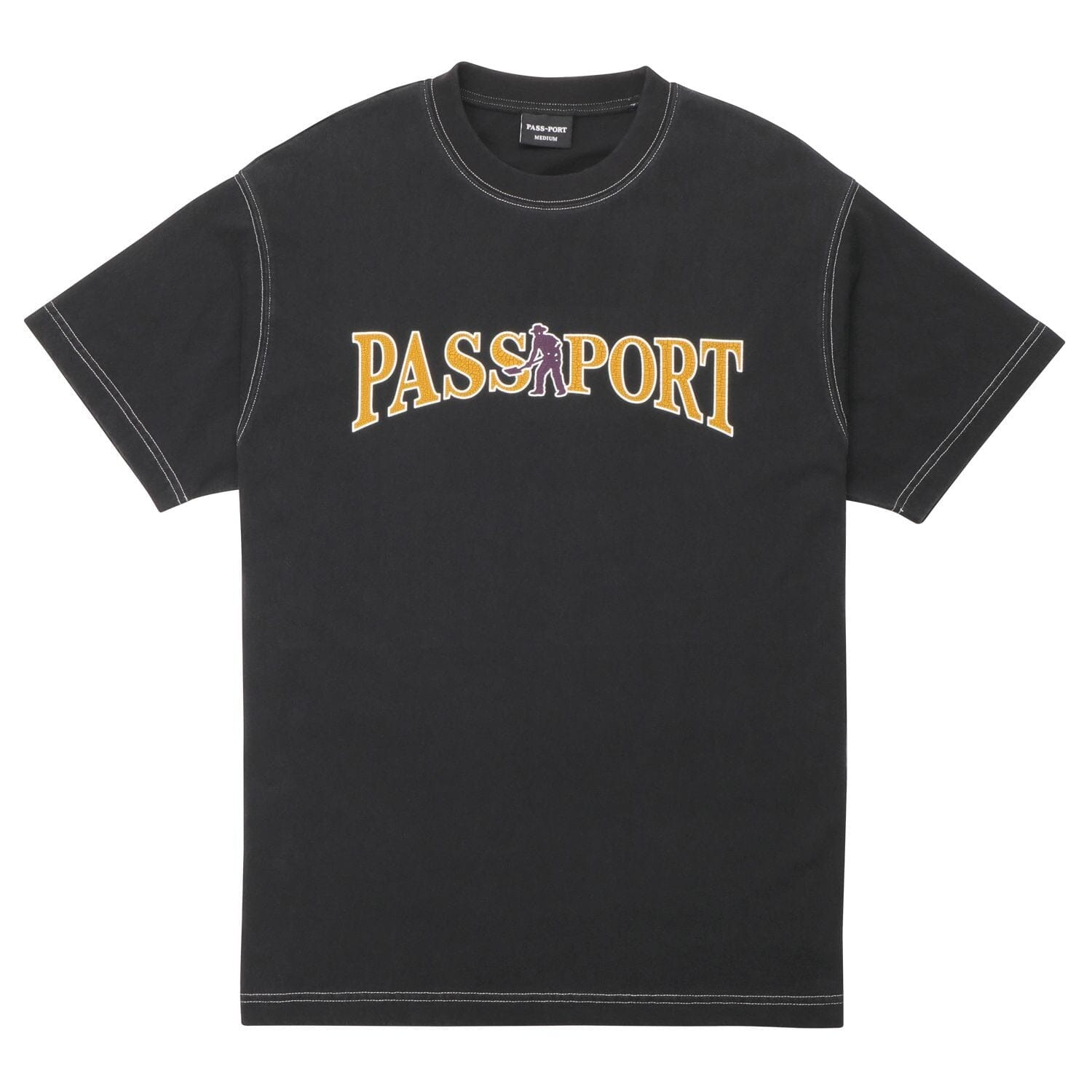 Passport Official Contrast Tee Washed Black tees PASS~PORT 