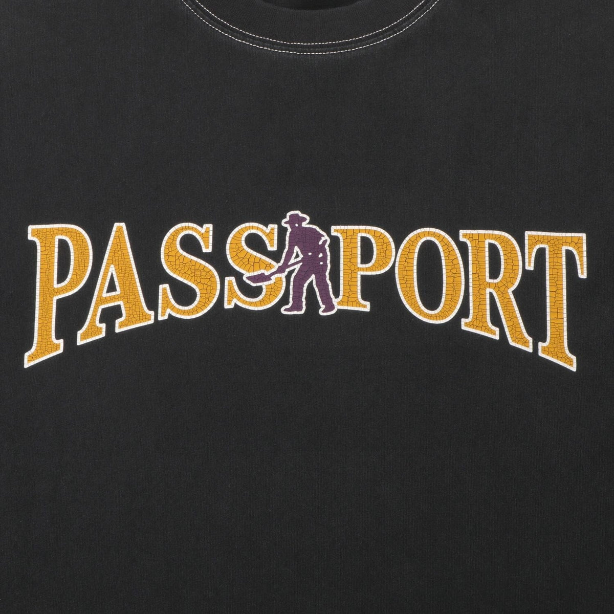 Passport Official Contrast Tee Washed Black tees PASS~PORT 