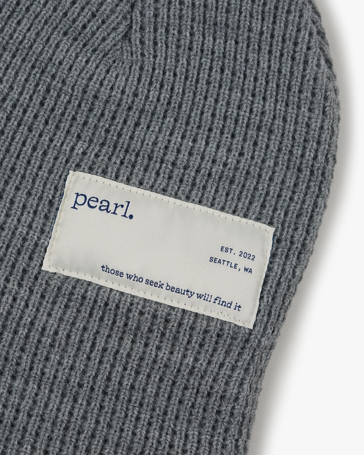 Pearl Hidden Label Waffle Beanie Gray beanies Pearl 