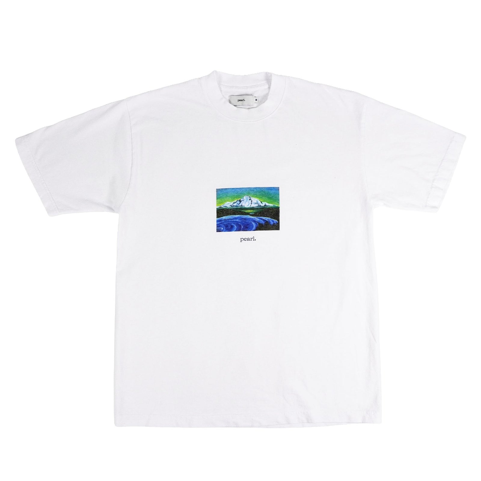 Pearl Mt. Rainier by Nile Gibbs Tee White tees Pearl 