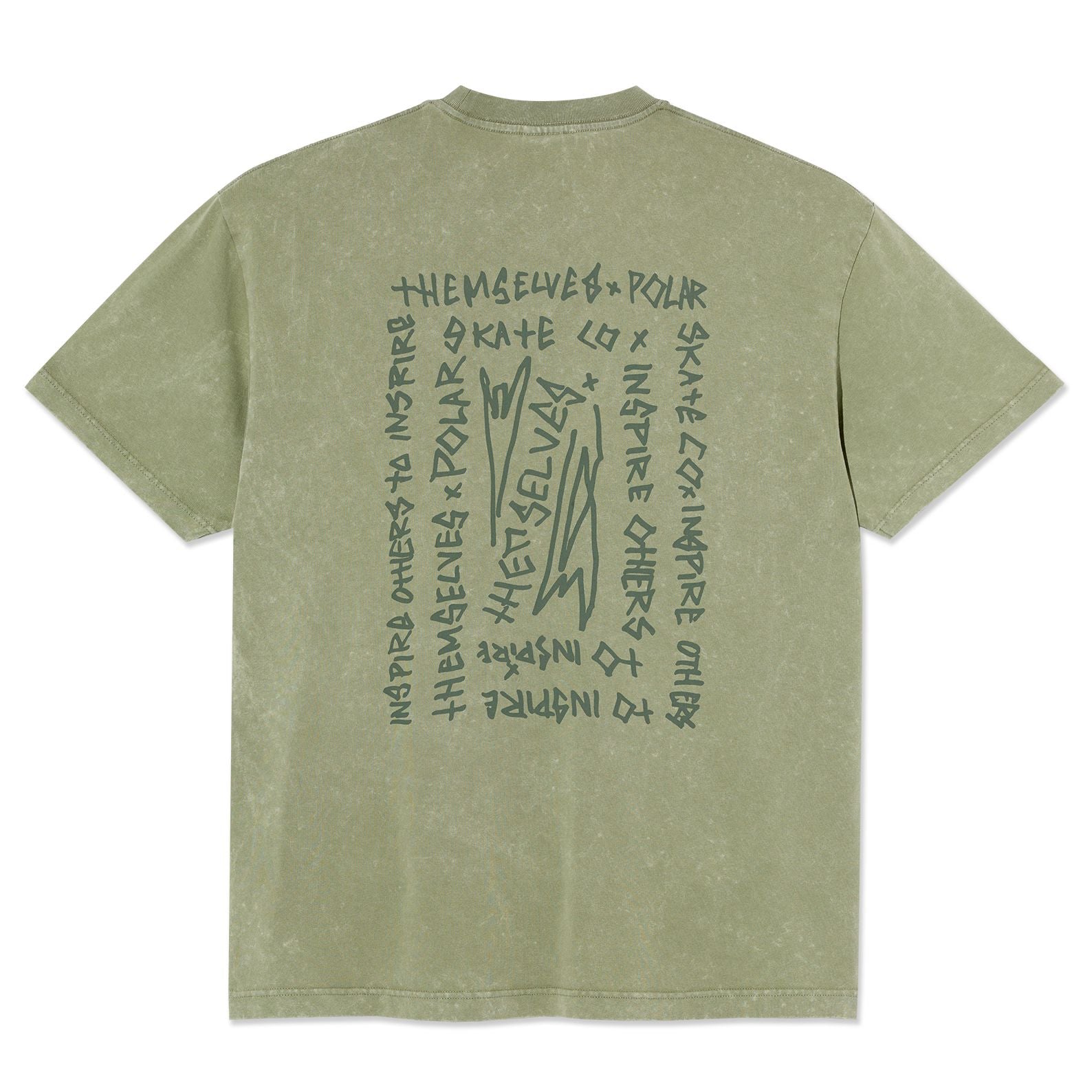 Polar Acid Tee IOTIT Army Green Tees Polar Skate Co 