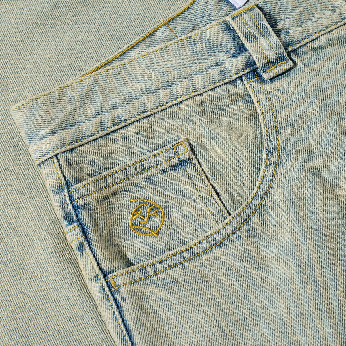 Polar Big Boy Denim Pants Dirty Light Blue Pants Polar Skate Co 