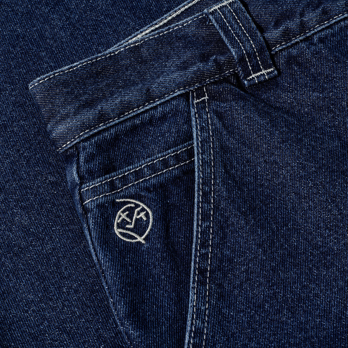 Polar Big Boy Work Pants Dark Blue/White Stitch Pants Polar Skate Co 