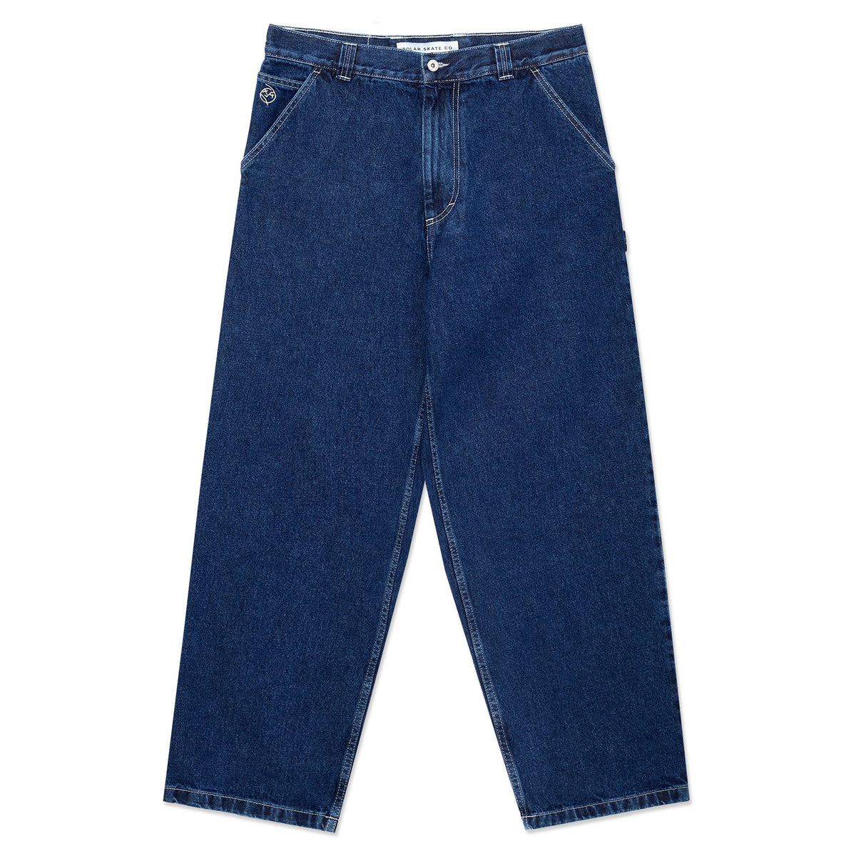 Polar Big Boy Work Pants Dark Blue/White Stitch Pants Polar Skate Co 