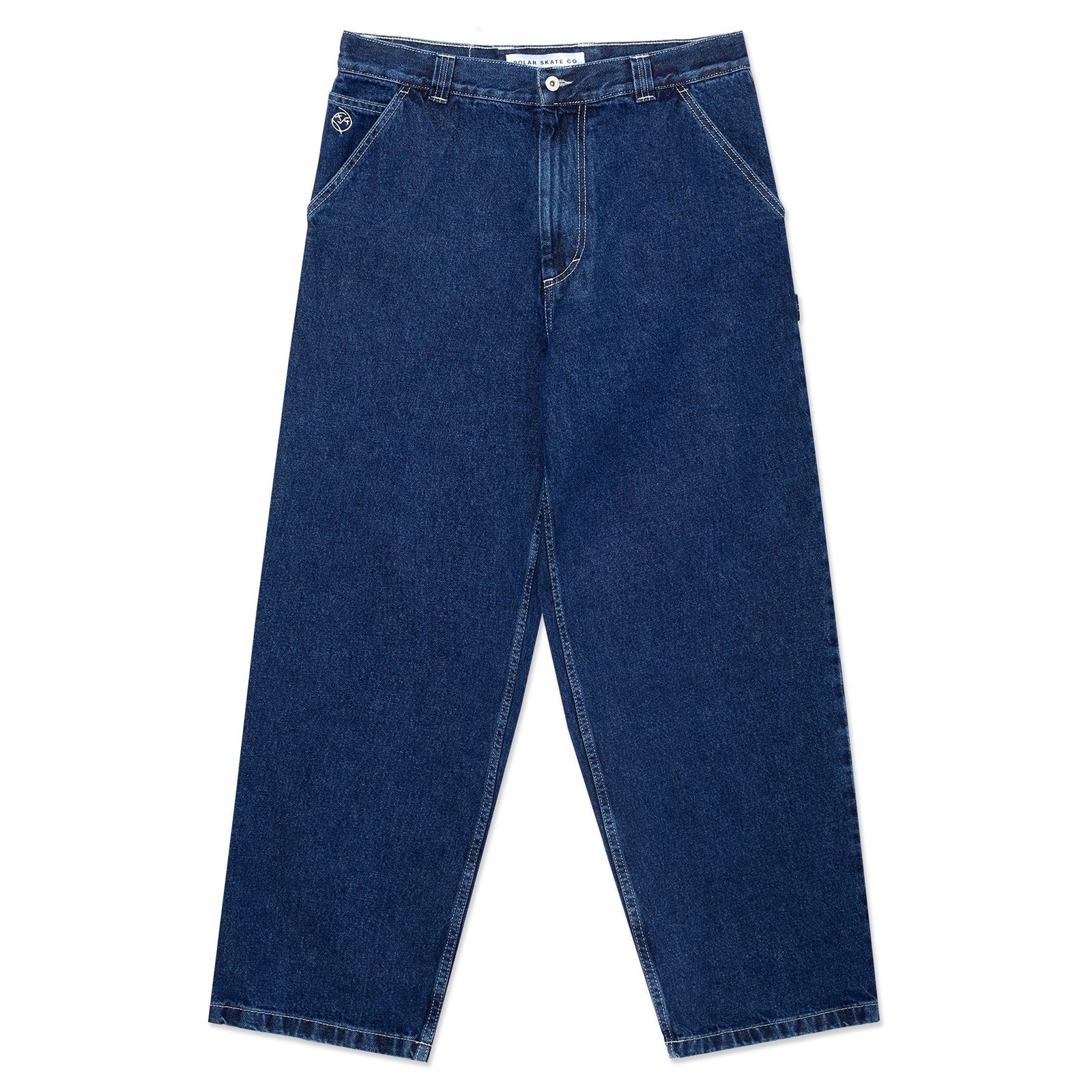 Polar Big Boy Work Pants Dark Blue/White Stitch Pants Polar Skate Co 