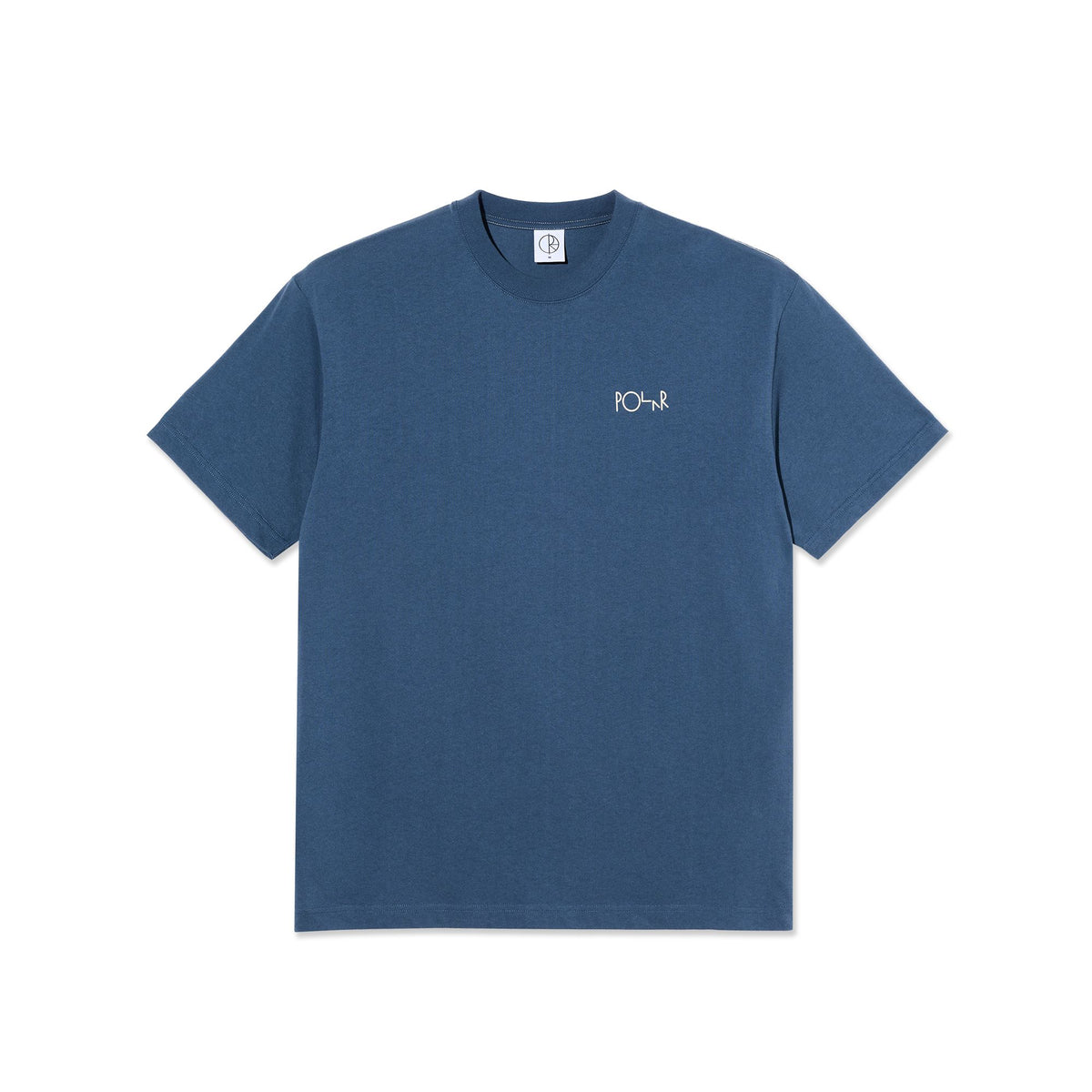 Polar Contrast Tee Stroke Logo Grey Blue Tees Polar Skate Co 