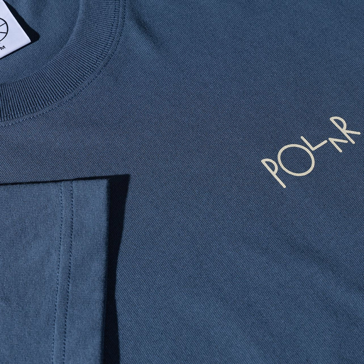 Polar Contrast Tee Stroke Logo Grey Blue Tees Polar Skate Co 