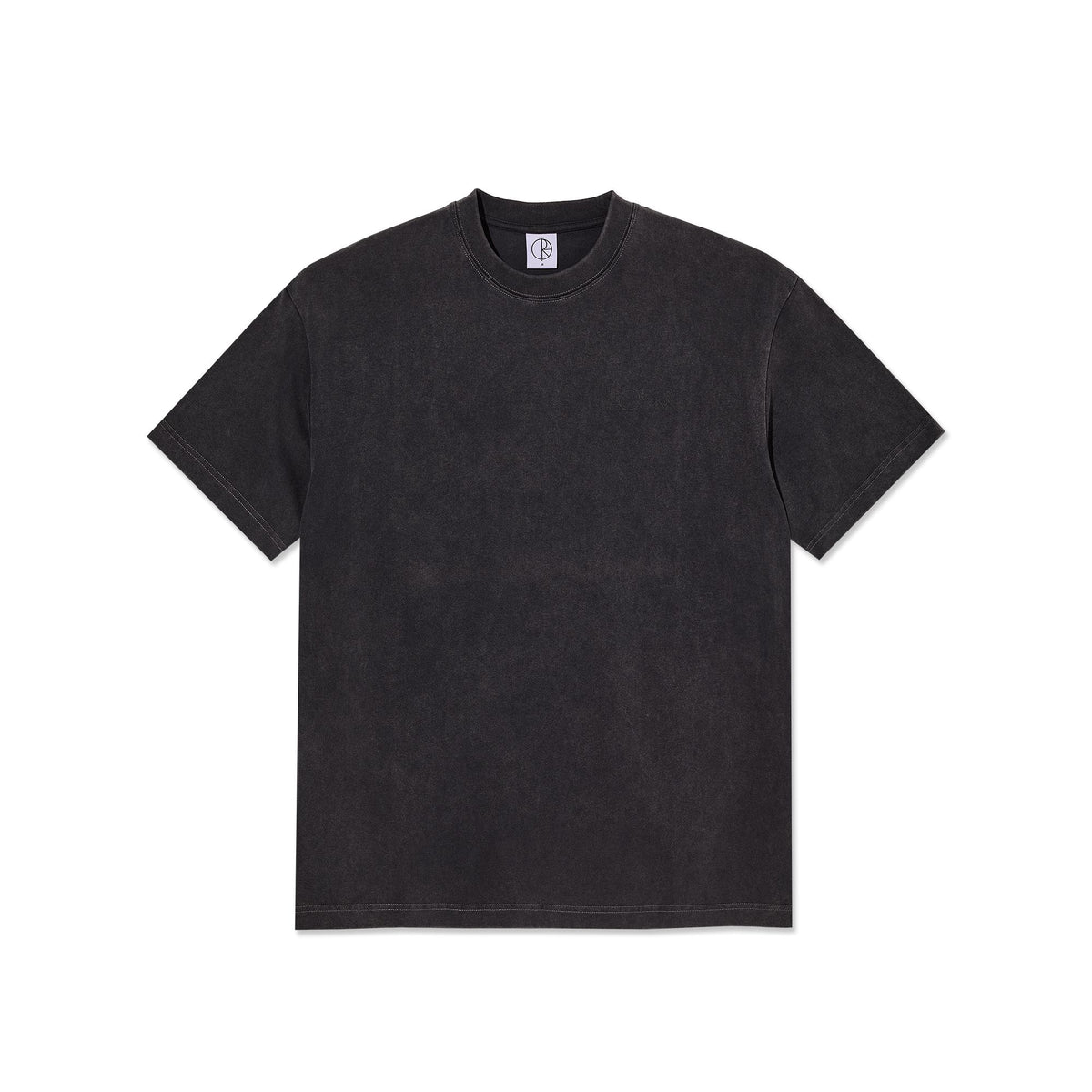 Polar Contrast Tee Stroke Logo Silver Black/Black Tees Polar Skate Co 
